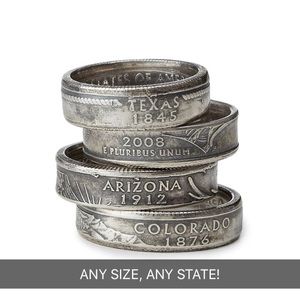 Handmade State Quarter Rings